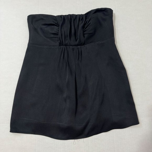 Banana Republic Sz 4 100% Silk Black Strapless Blouse - Picture 10 of 10